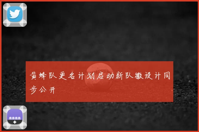 黄蜂队更名计划启动新队徽设计同步公开