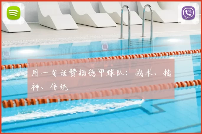 用一句话赞扬德甲球队:战术、精神、传统