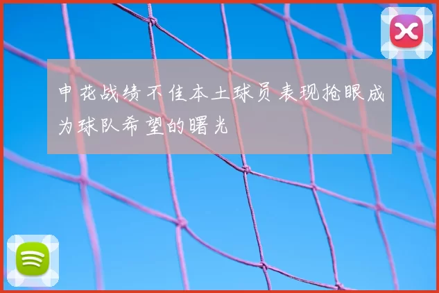 申花战绩不佳本土球员表现抢眼成为球队希望的曙光
